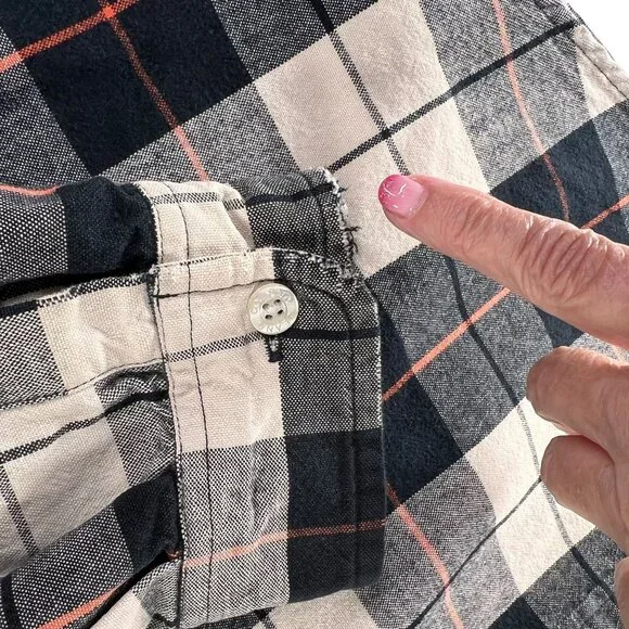 Ralph Lauren Polo Jeans Co XL Plaid Button-Up Shirt XL Long Sleeve Black Orange - Picture 5 of 12